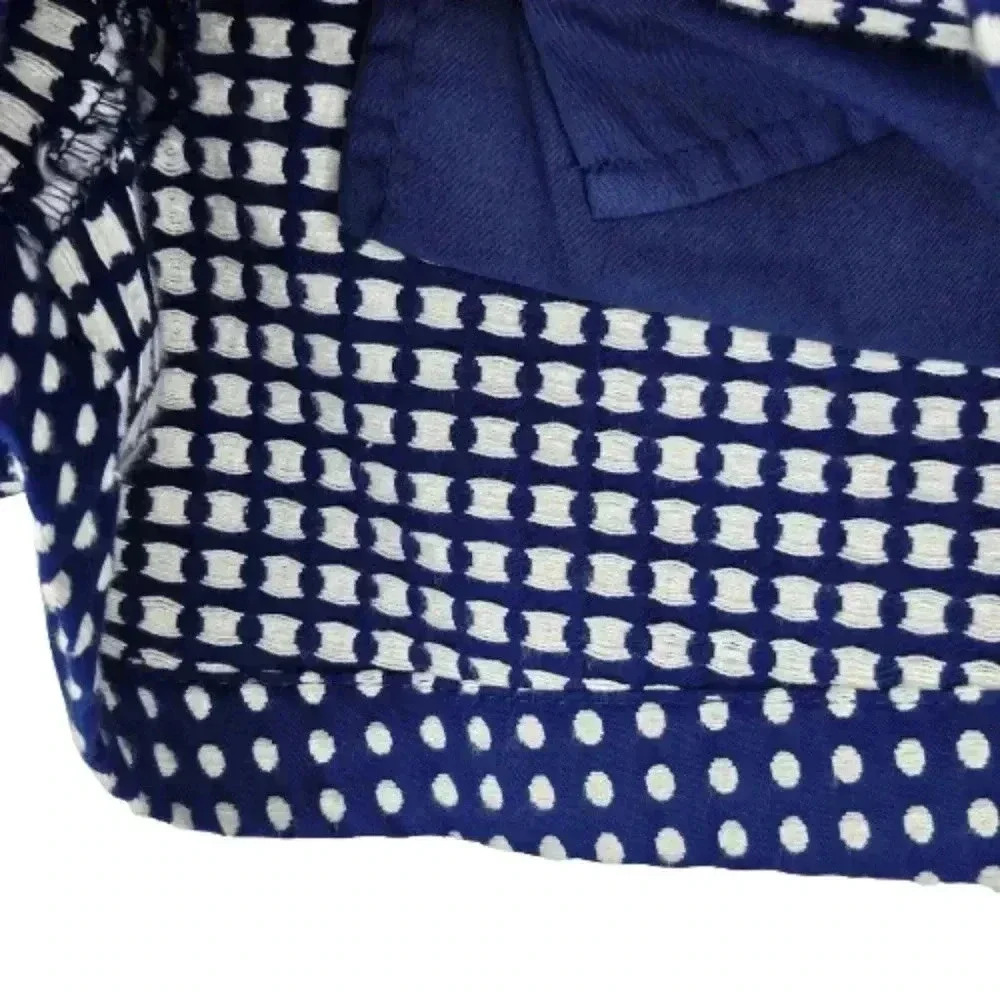 Merona Blue Polka Dot Short Shorts Size 4 Cuffed Cotton Blend Summer Casual Chic - Picture 12 of 13